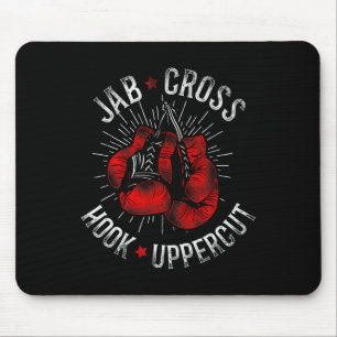 Boxing Vintage Jab Cross Hook Uppercut Mouse Pad