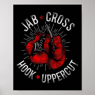 Boxing Vintage Jab Cross Hook Uppercut  Poster