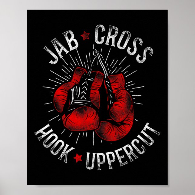 Boxing Vintage Jab Cross Hook Uppercut  Poster (Front)