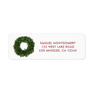 Boxwood Werath Christmas Holiday Adresse de retour