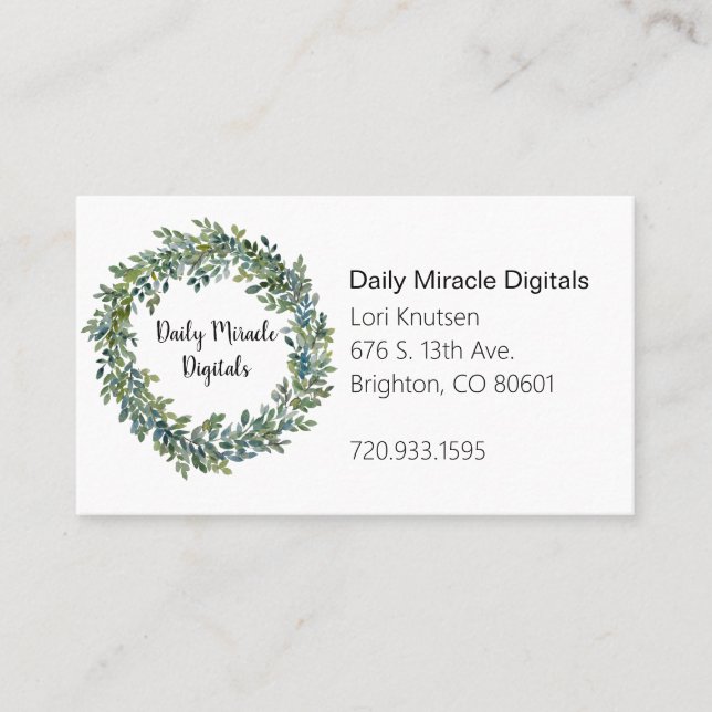 Boxwood Wreath Business Card (Front)
