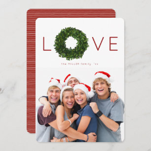 Boxwood Wreath Christmas Holiday Flat Card