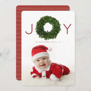 Boxwood Wreath Christmas Holiday Flat Card