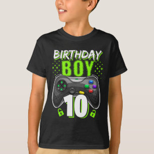 Boy 10 Video Game Controller Gamer 10th Birthday T-Shirt