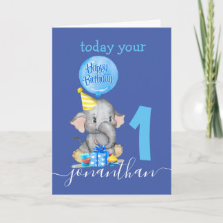 boy 1st birthday card theme
