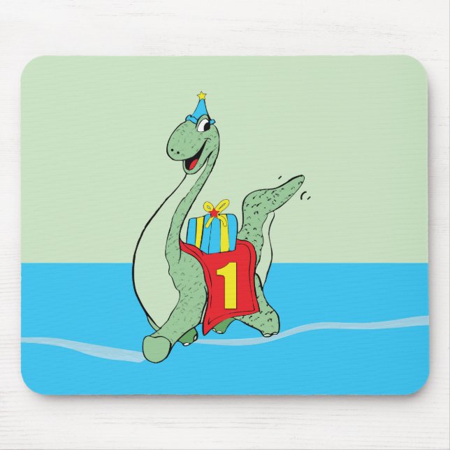 Boy, 1st Birthday Dinosaur Mouse Pad (Front)