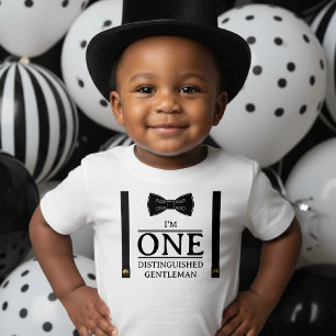 Boy 1st Birthday One Distinguished Gentleman Baby T-Shirt