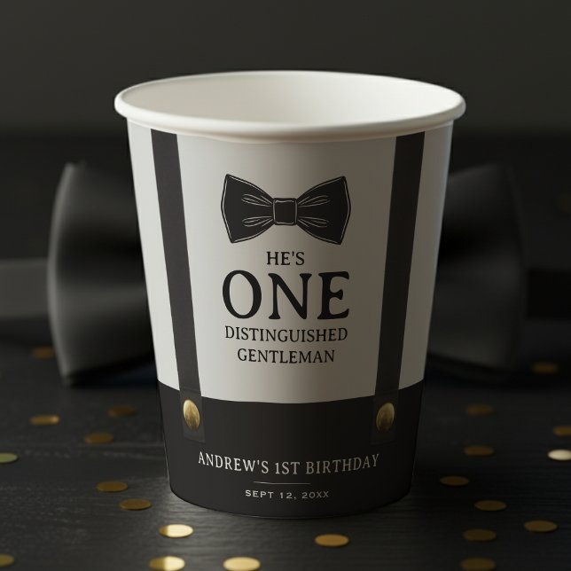 Boy 1st Birthday One Distinguished Gentleman Paper Cups (Creator Uploaded)