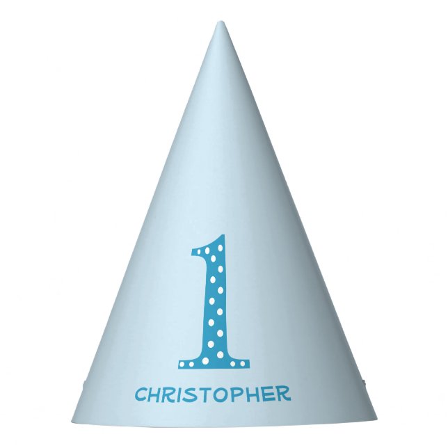 Boy 1st Birthday Party Hat (Front)