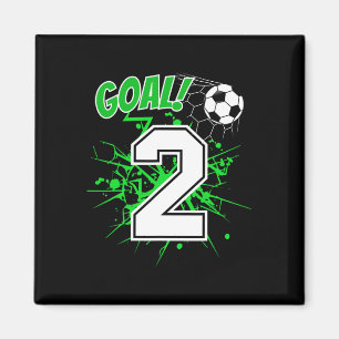 Boy 2 Years Old Kids 2nd Soccer Birthday Ll Theme  Magnet