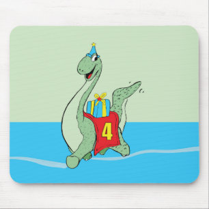 Boy, 4th Birthday Dinosaur Mouse Pad
