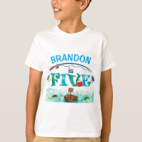 Boy 5th Birthday Gone Fishing O-fish-ally themed