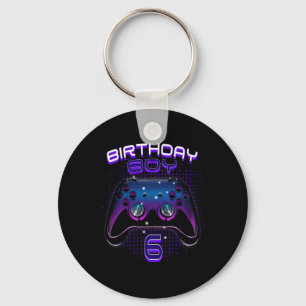 Boy 6 Video Game Controller Gamer 6th Birthday Gif Keychain