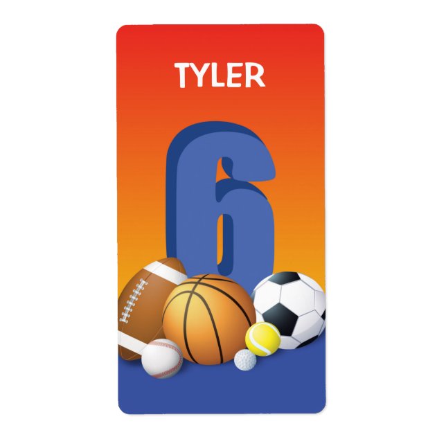 Boy 6th Birthday Sports Balls (Front)