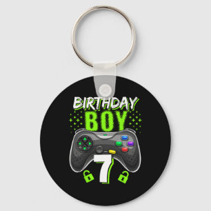 Boy 7 Video Game Controller Gamer 7th Birthday Gif Keychain