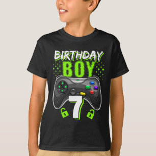Boy 7 Video Game Controller Gamer 7th Birthday Gif T-Shirt