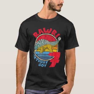 Boy 7Th Birthday I Rawr! Ankylosaurus I Family Mat T-Shirt
