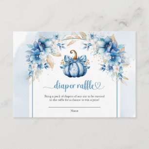 Boy a sweet little pumpkin blue diaper raffle enclosure card