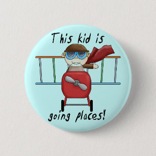 Boy Ace Pilot Tshirts and Gifts 2 Inch Round Button
