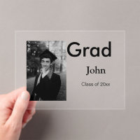 boy add name date year text QR graduation party