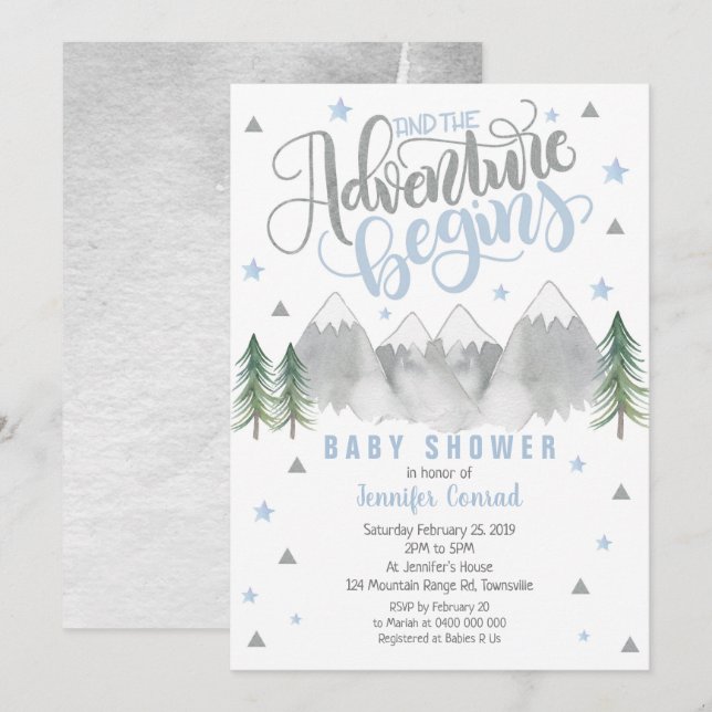 Boy Adventure Baby Shower Invitation (Front/Back)