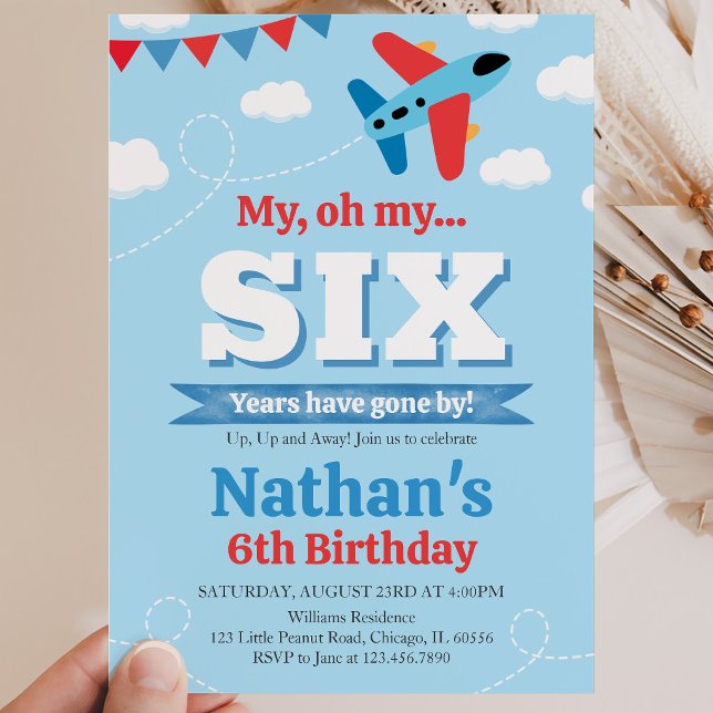 Boy Airplane Birthday Invitation (Creator Uploaded)