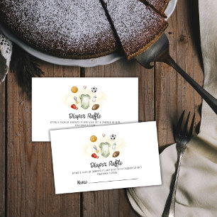 Boy All Star Sports Diaper Raffle Baby Shower  Enclosure Card