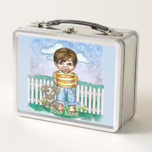 Boy and Dog Metal Lunch Box