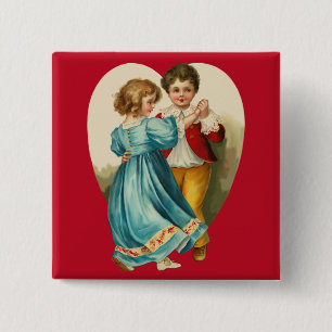 Boy and Girl Dancing 2 Inch Square Button