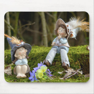 Boy and Girl on Moss Mouse Pad