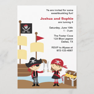 Boy and Girl Pirate Invitations