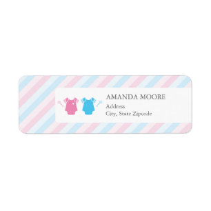 Boy and Girl Twin Address Label