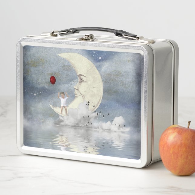 Boy and Moon Metal Lunch Box (In Situ)