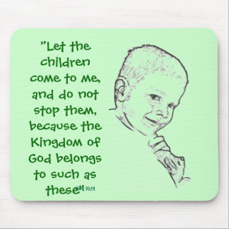 Boy and Teddy (Mark 10:14) Mouse Pad