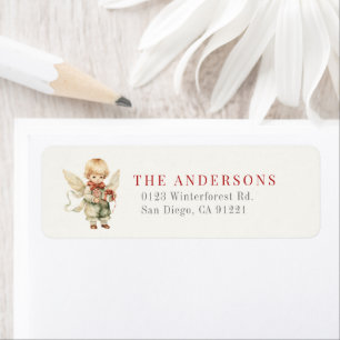 Boy Angel Christmas Holiday Adresse de retour