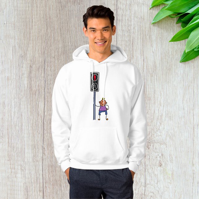 Boy at Pedestrian Crossing with Red Stop Signal Hoodie (Creator Uploaded)