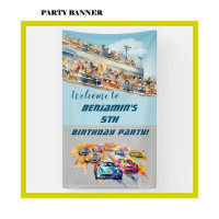 Boy Auto Racing Thème 5e anniversaire bannière de