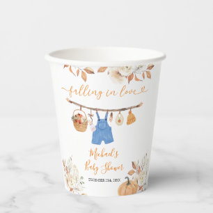 Boy Autumn Clothes Pumpkin Fall Baby Shower Paper Cups