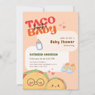Boy Avocado Pastel Taco Bout a Baby Shower Invitation