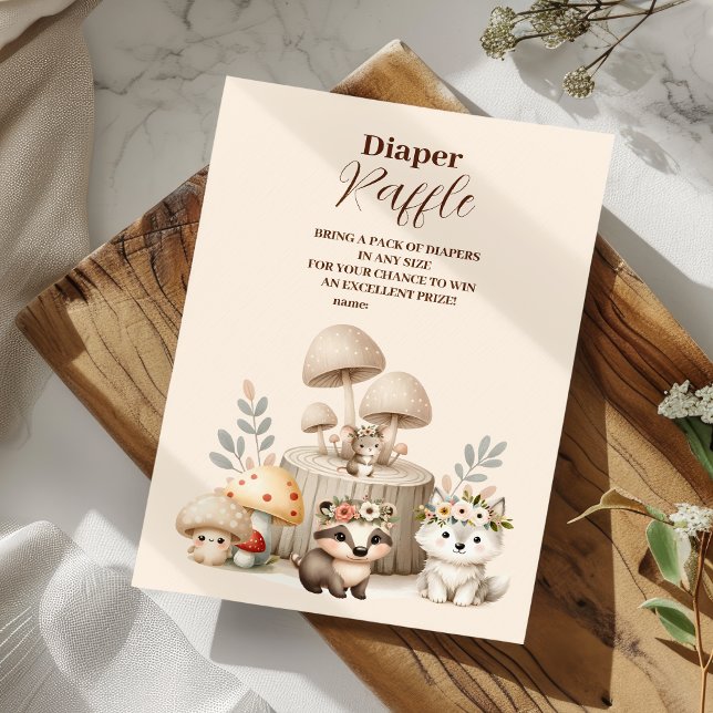 Boy Baby Boho Woodland Diapper Raffle Enclosure Card (Creator Uploaded)
