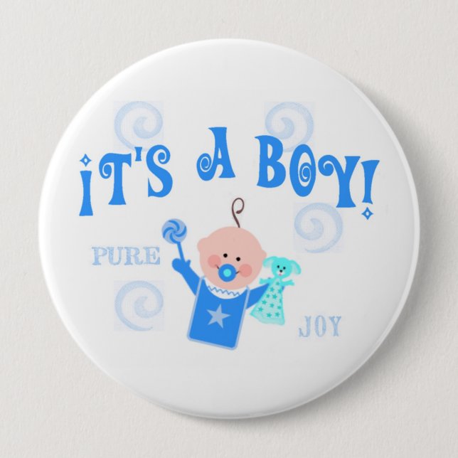 Boy Baby Button Announcement (Front)