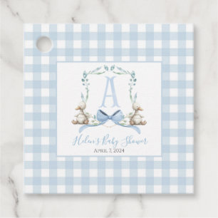Boy Baby Duck Blue Gingham Favor Tags