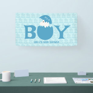 Boy Baby Gender Reveal Party Banner