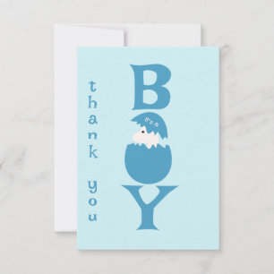Boy Baby Gender Reveal Party Thank You Card