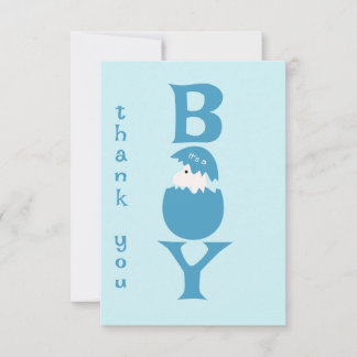 Boy Baby Gender Reveal Party Thank You Card