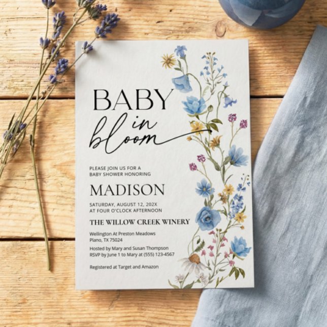 Boy Baby in Bloom Invitation | Baby Shower  (Creator Uploaded)