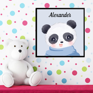 Boy Baby Panda Blue Photo Print