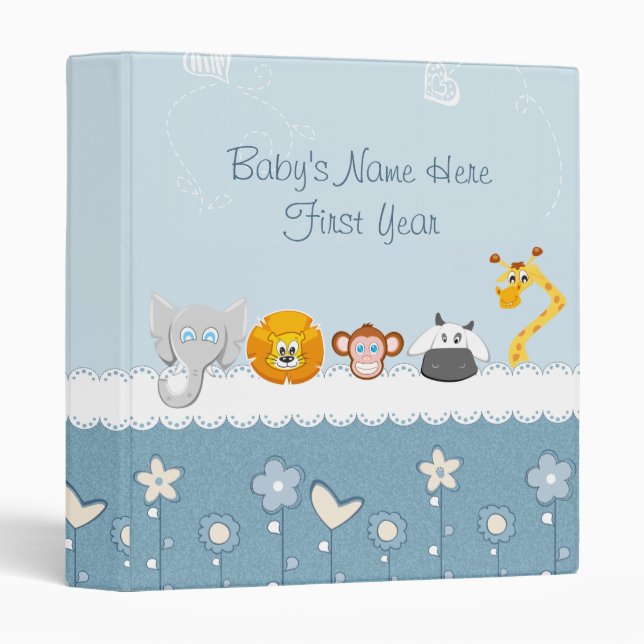 Boy Baby Photo Album Binder (Front/Spine)