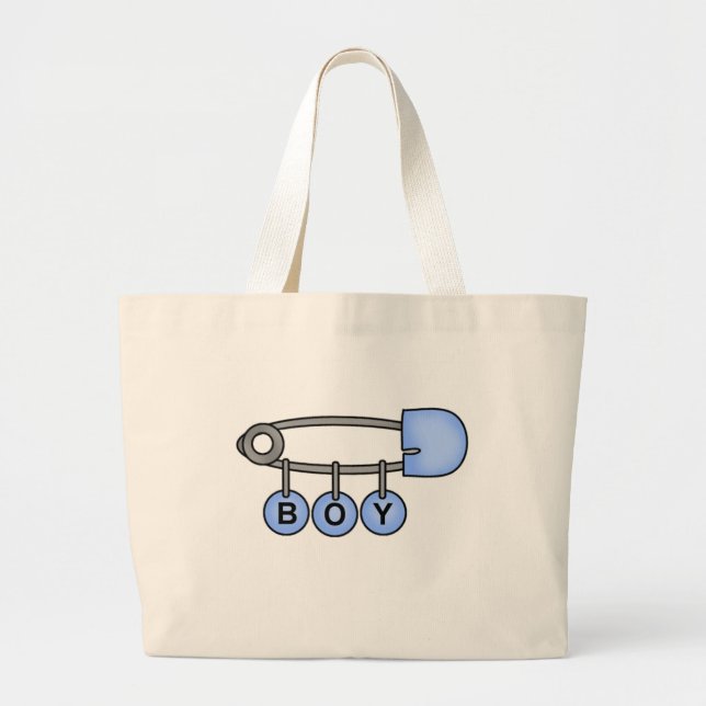 Boy Baby Pin Large Tote Bag (Front)