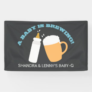 Boy BABY-Q A Baby is Brewing Custom Banner